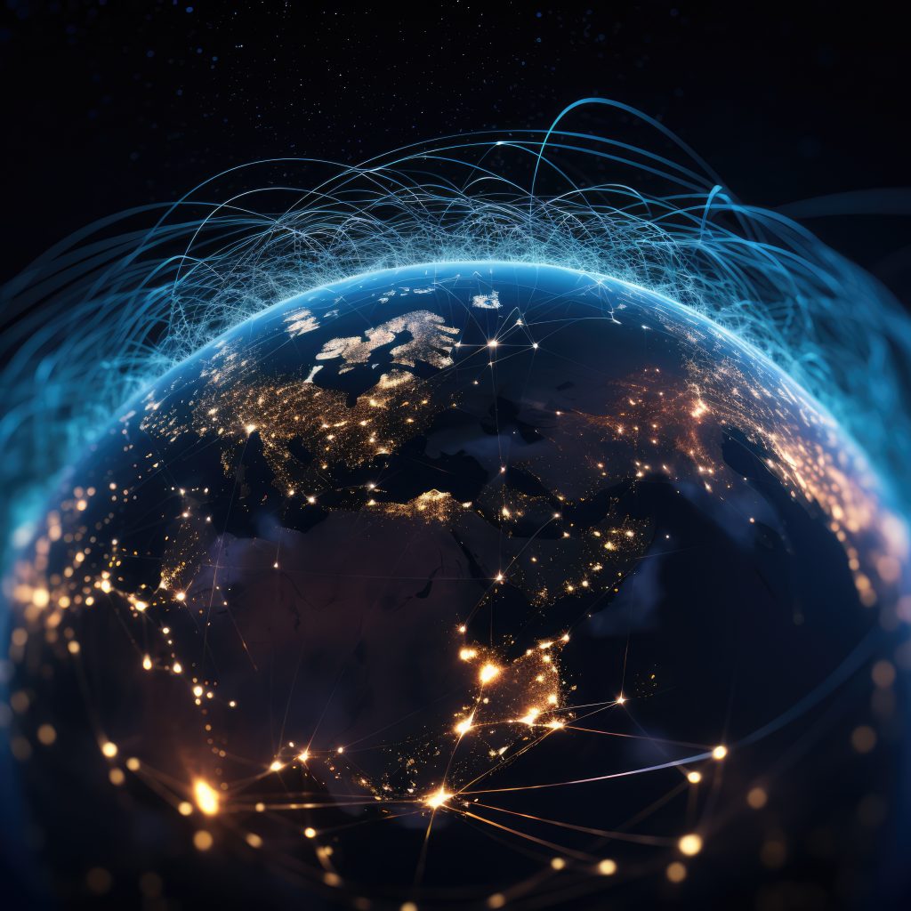 3d rendering dark earth space